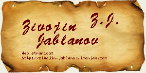 Živojin Jablanov vizit kartica